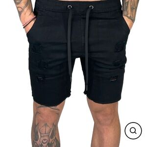 ANAX Distressed shorts Black Size Medium NWT
